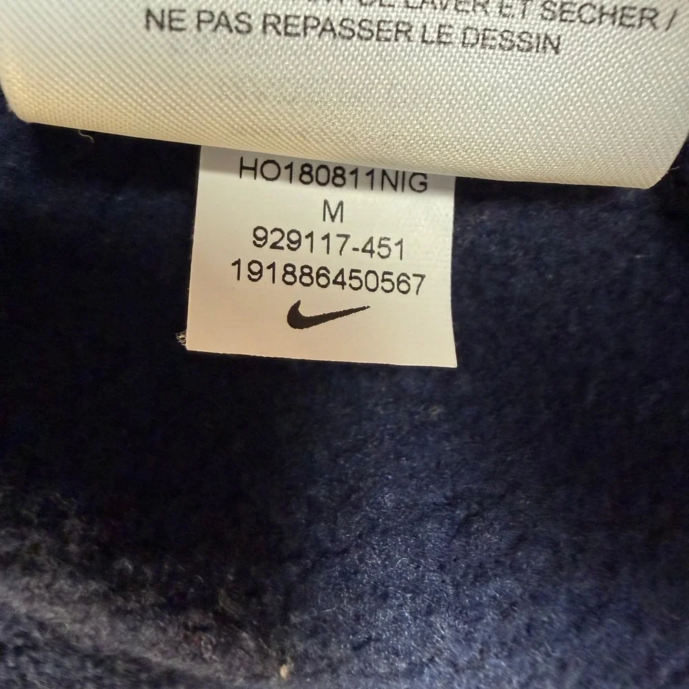 Nike Sportswear Mens Full Zip Fleece Hoodie Navy Blue 929117-451 Medium